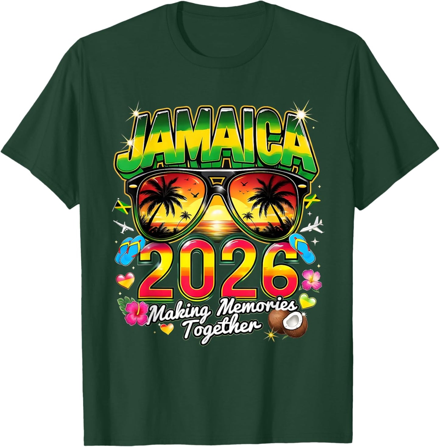 Jamaica 2026 Tropical Family Vacation Making Memories T-Shirt - T-Shirt | Forest
