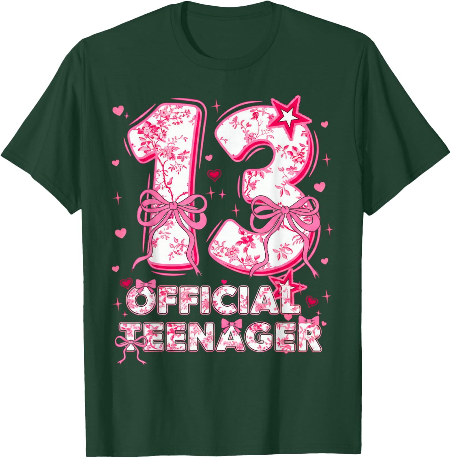 13th Birthday Girl 13 Years Old Official Teenager Birthday T-Shirt - T-Shirt | Forest