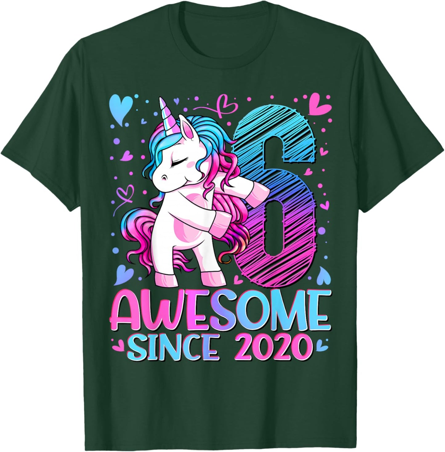 6th Birthday Shirt Girl 6 Year Old Gifts 6 Birthday Girl T-Shirt - T-Shirt | Forest