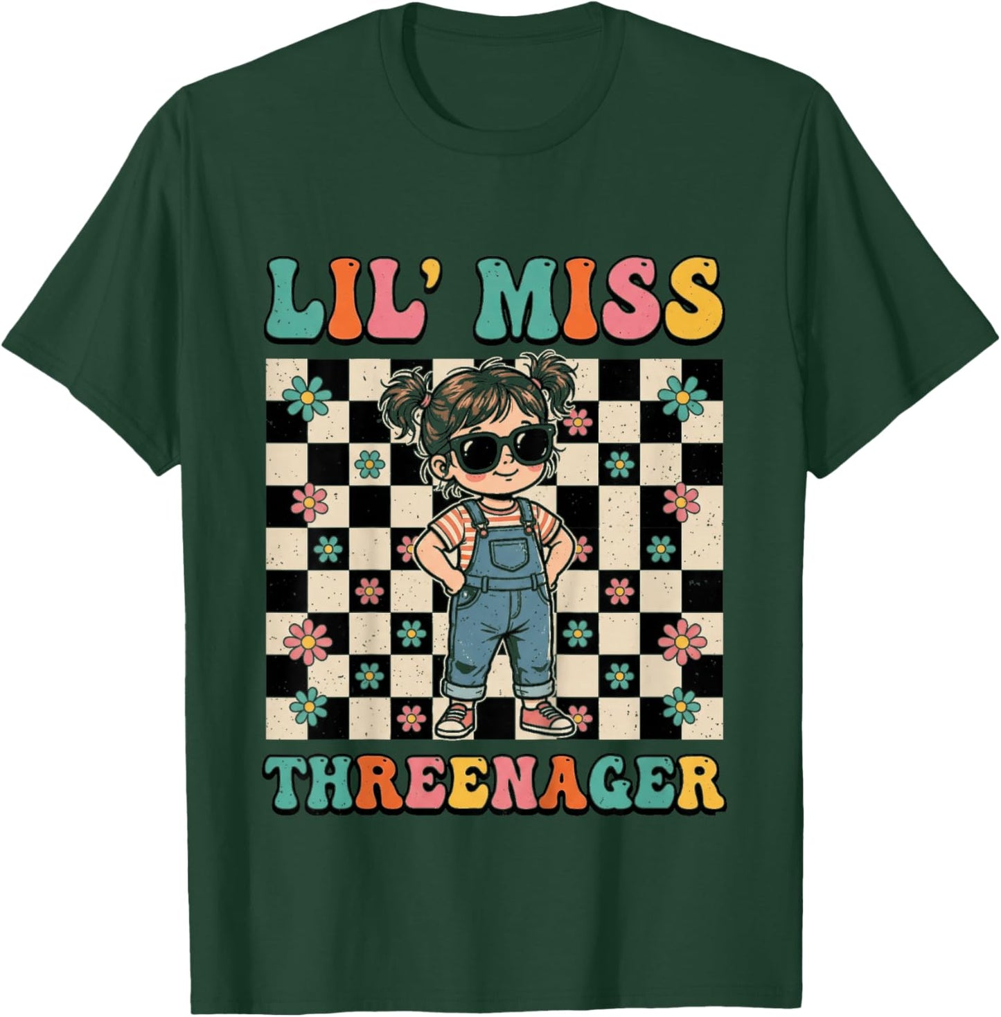 3rd Birthday Girl Sassy Toddler Lil Miss Threenager T-Shirt - T-Shirt | Forest