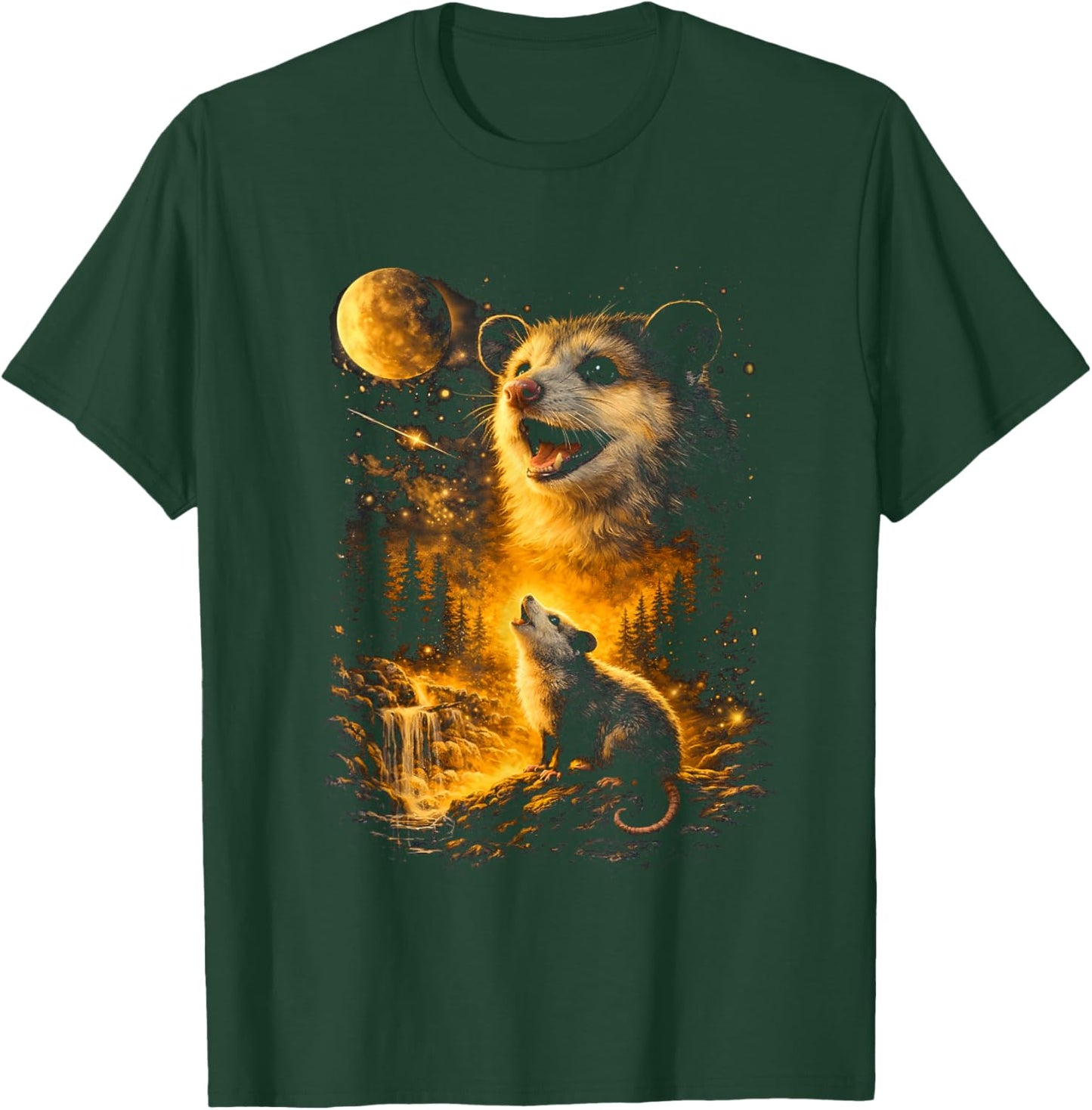 Possum Howling to The Moon Vintage Meme 90s Funny Possum T-Shirt - T-Shirt | Forest