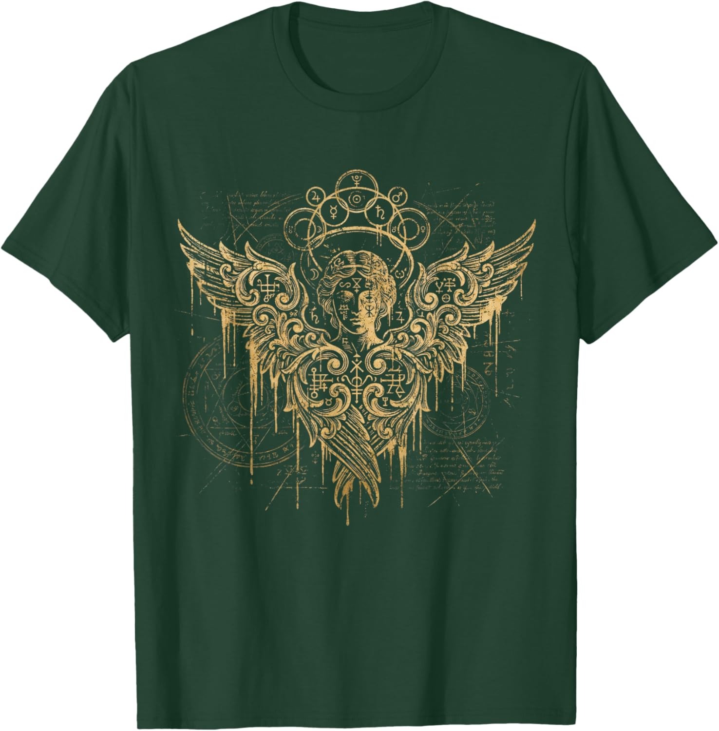 The Gothic Seraph Occult Angel Abstract Goth Art T-Shirt - T-Shirt | Forest