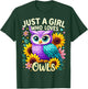 Just a Girl Who Loves Owls Cute Colorful Owl T-Shirt - T-Shirt | Forest