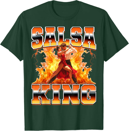 Salsa King Salsa Dance Dancing Dancer 90s Bootleg Style T-Shirt - T-Shirt | Forest