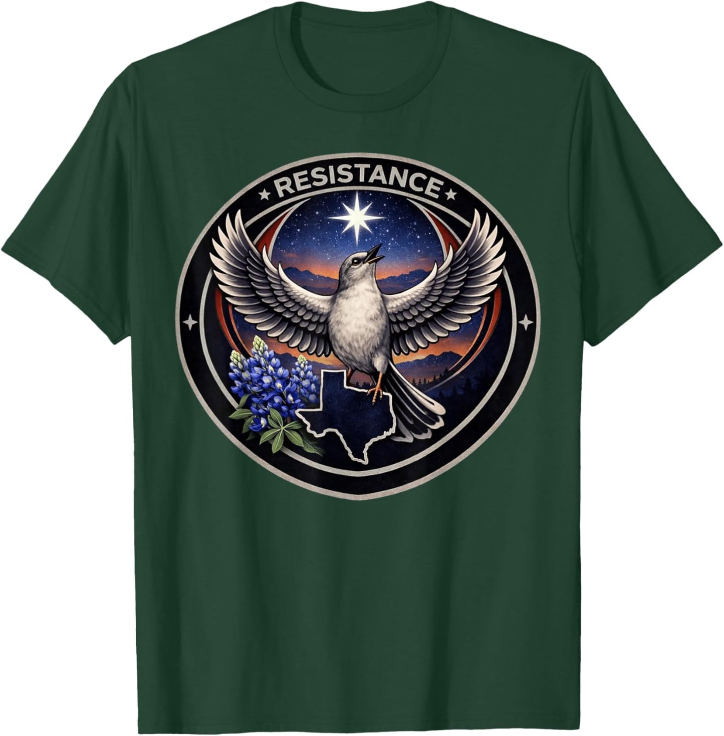 Texas TX Rebel Bird Alliance Resistance No Kings 2026 T-Shirt - T-Shirt | Forest