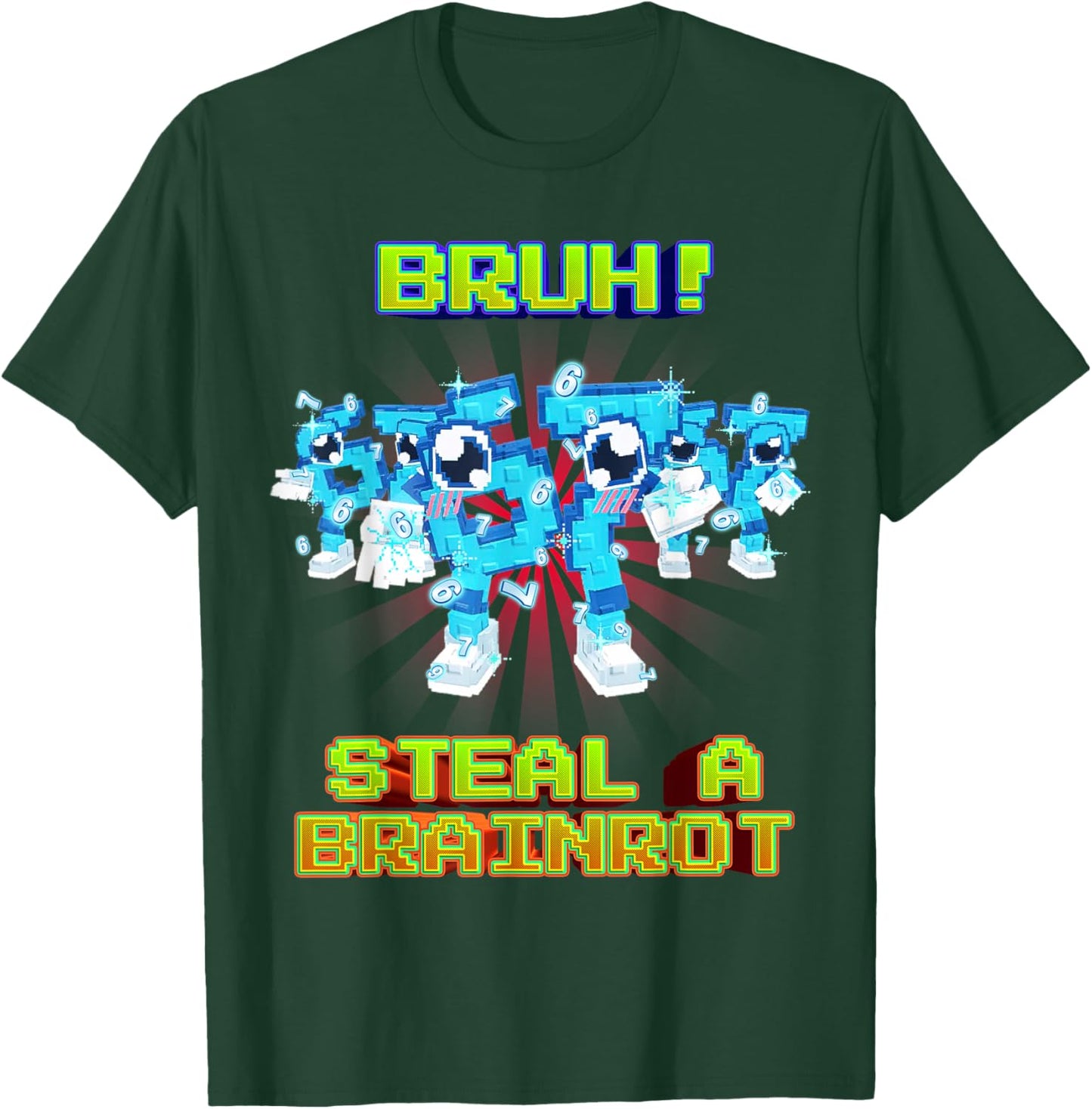 Bruh Los 67 Six Seven 6-7 Funny Brainrot for Boys Kids Teens T-Shirt - T-Shirt | Forest