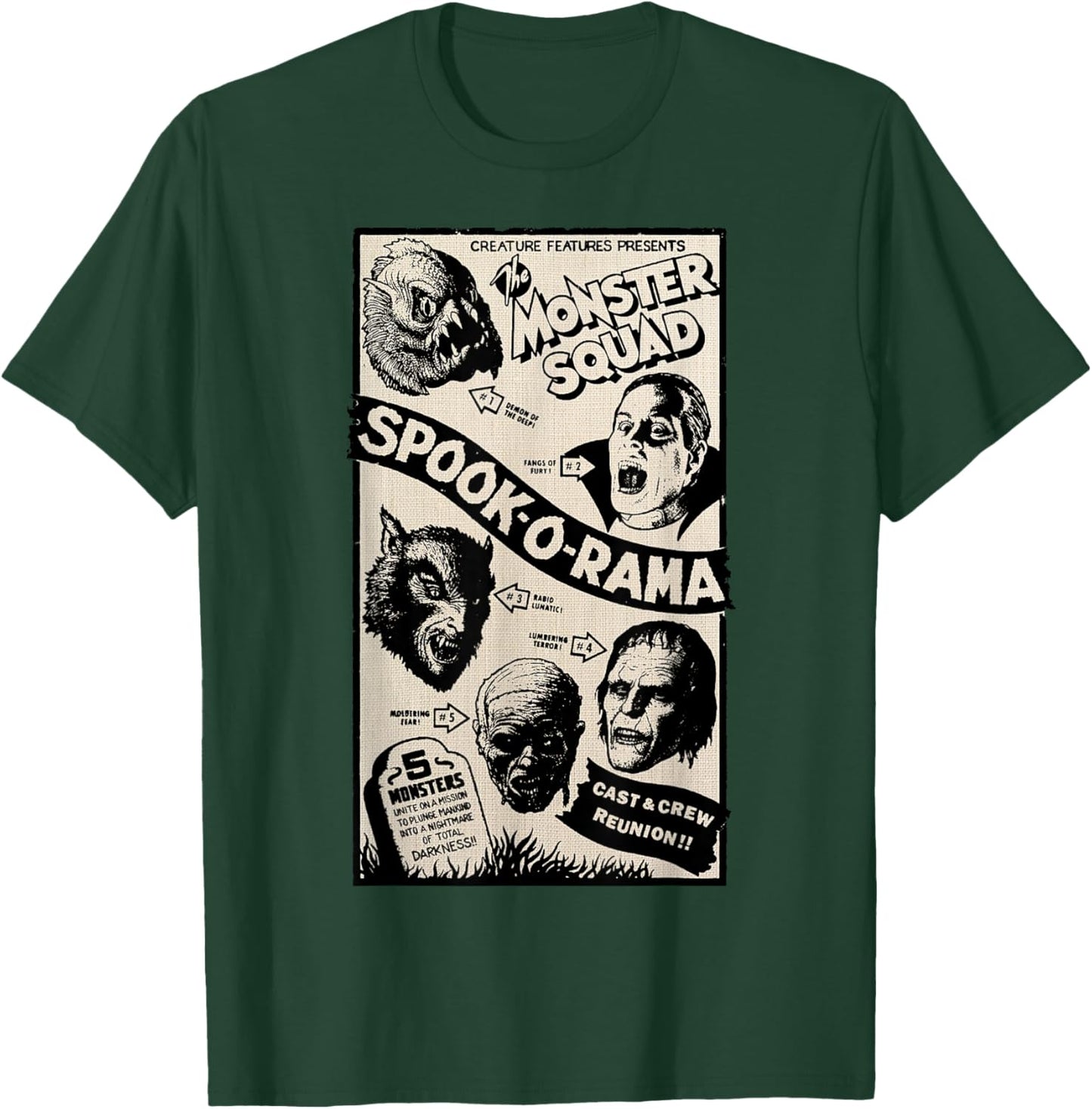 Vintage Halloween Spook-O-Rama Horror Show Monster Squad T-Shirt - T-Shirt | Forest