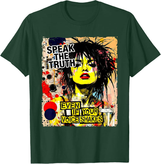 Punk Girl Colorful 90s Urban Grunge Art Distressed Vintage T-Shirt - T-Shirt | Forest