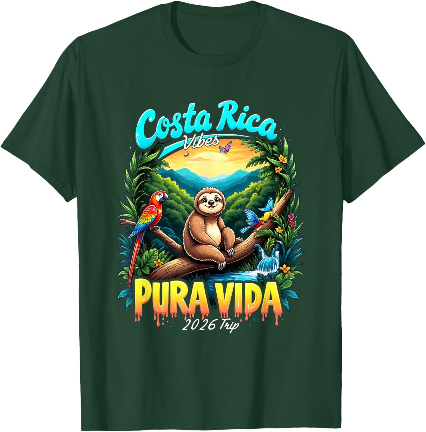 Costa Rica Souvenir 2026 Central America Pura Vida Travel T-Shirt - T-Shirt | Forest
