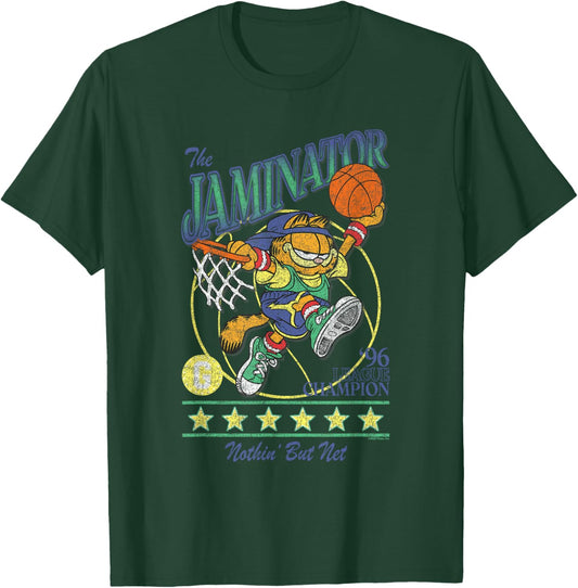 Garfield The Jaminator '96 Basketball Streetwear Cartoon T-Shirt - T-Shirt | Forest