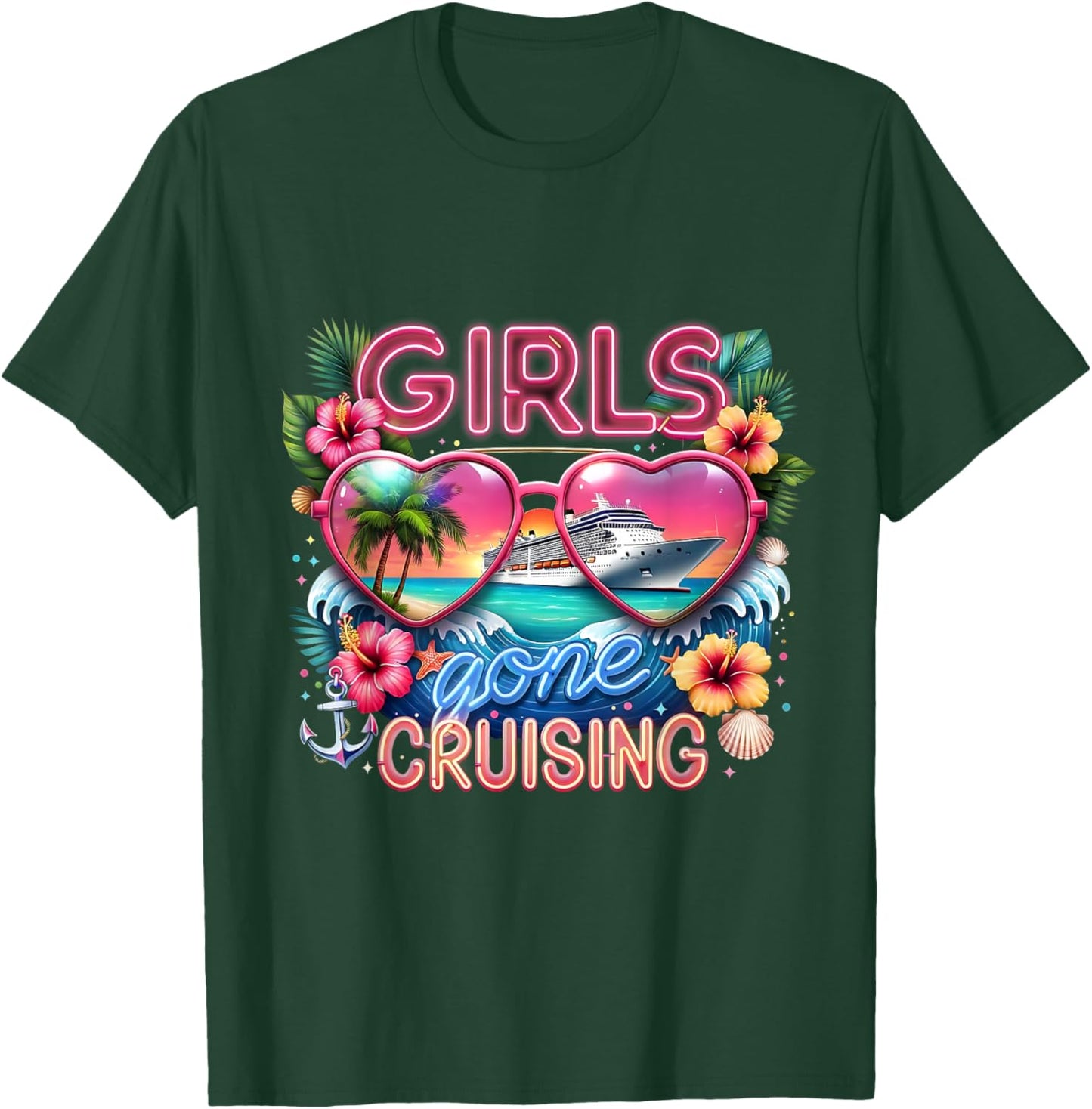 Girls Gone Cruising 2026 Tropical Trip T-Shirt - T-Shirt | Forest