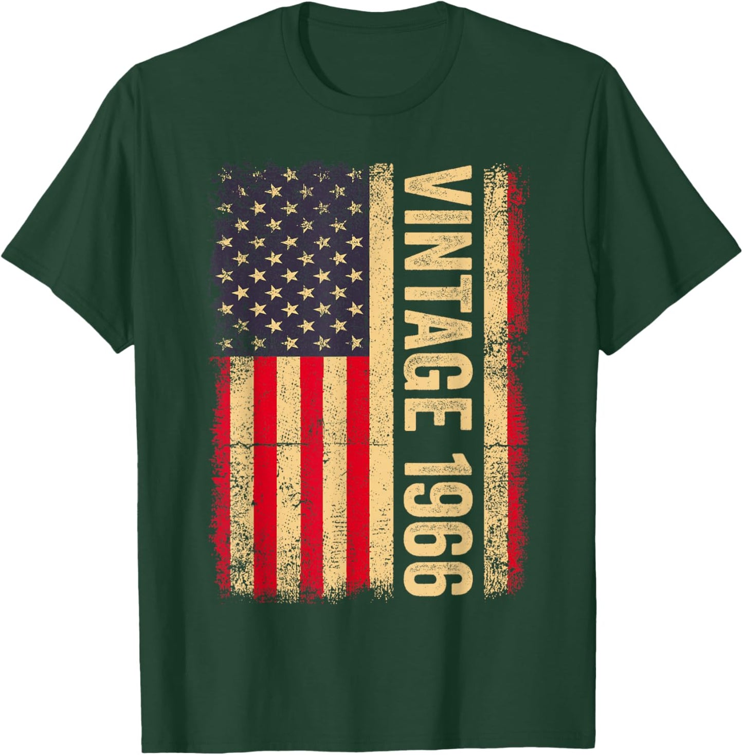 Vintage 1966 60th Birthday US Flag Retro 60 Years Old T-Shirt - T-Shirt | Forest