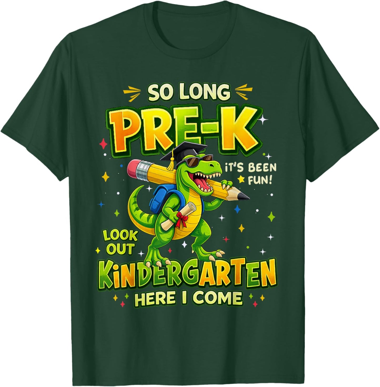 Preschool Graduation Dinosaur Boys Pre-K Graduate T-Shirt - T-Shirt | Forest