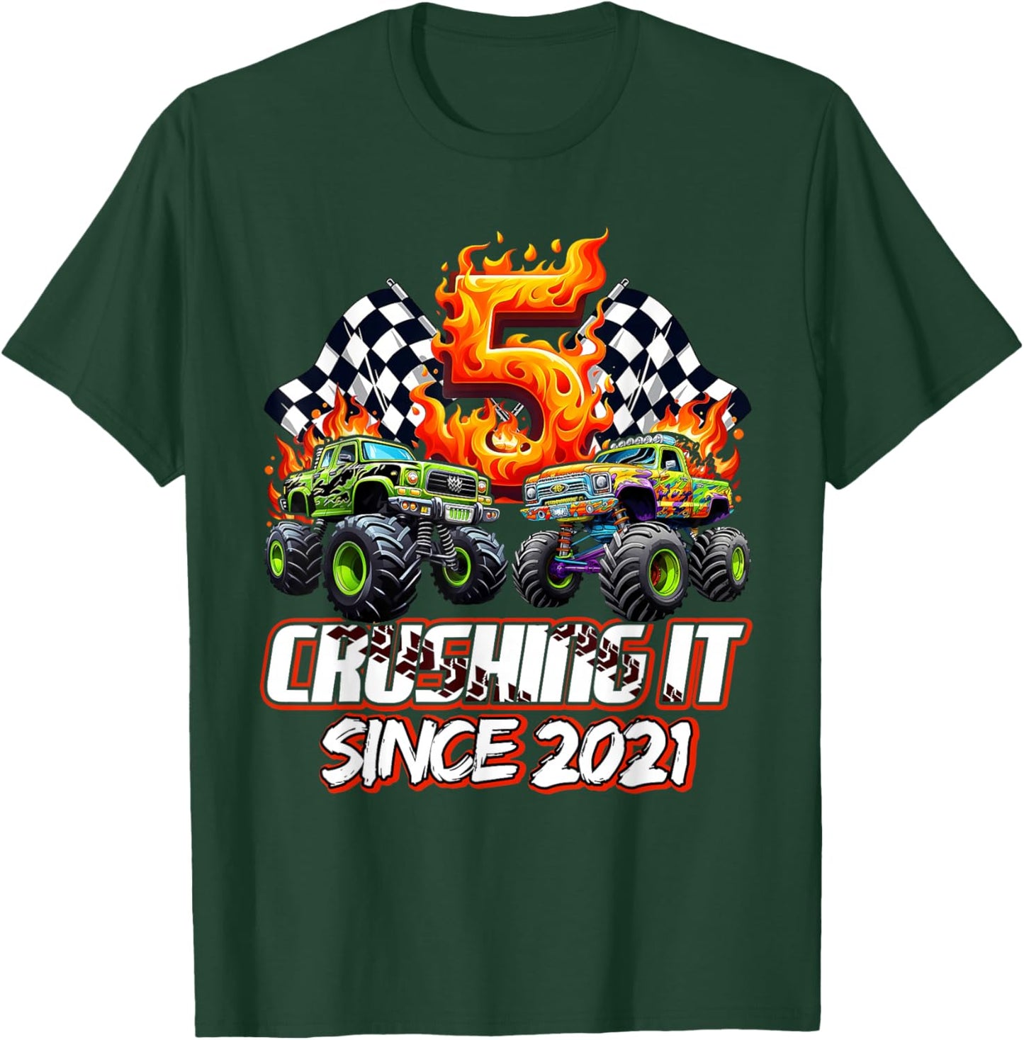 Boys 5th Party Born 2021 T-Shirt - T-Shirt | Forest