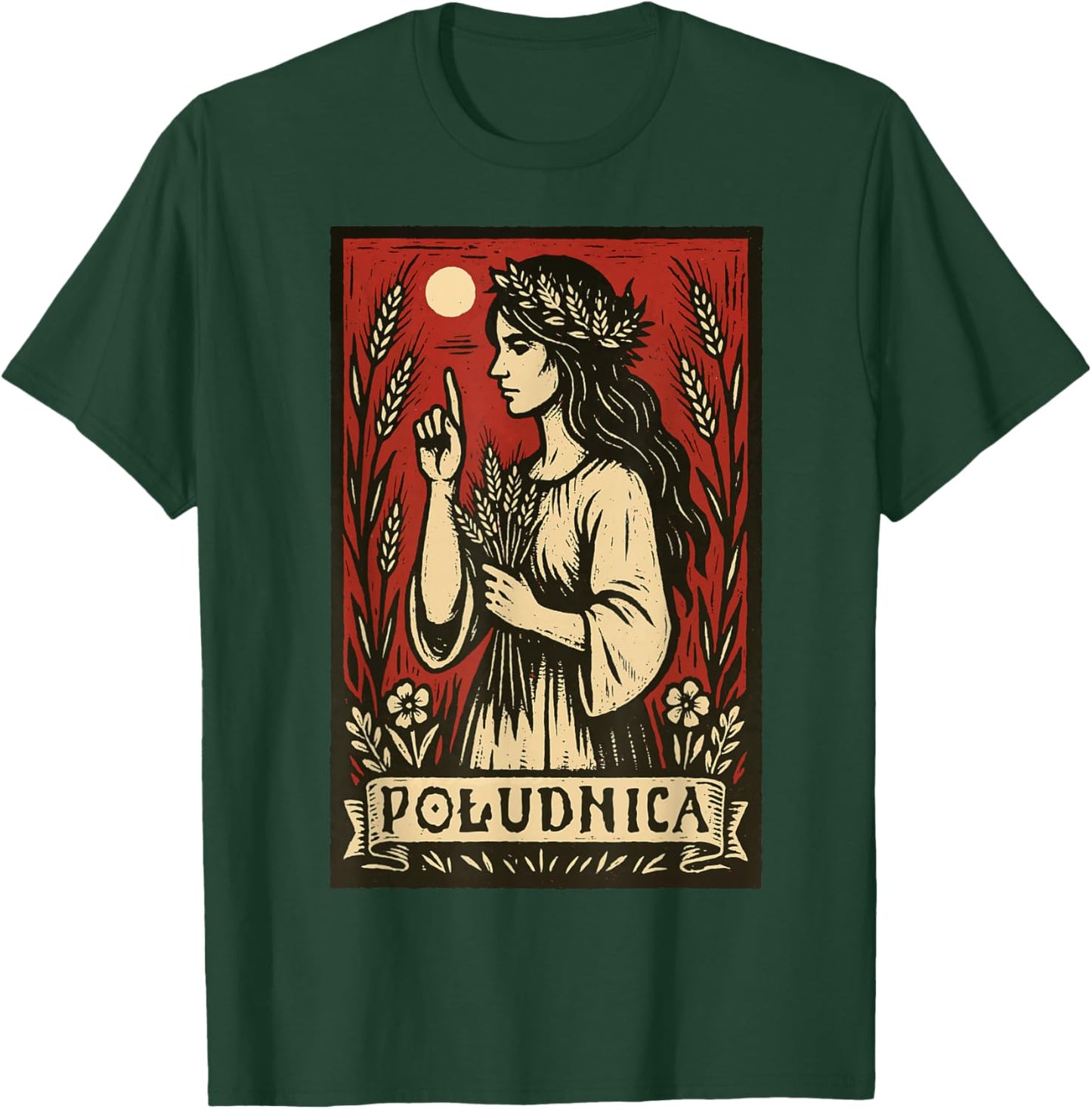 Poludnica Slavic Folk Pagan Myth Witch Art T-Shirt - T-Shirt | Forest