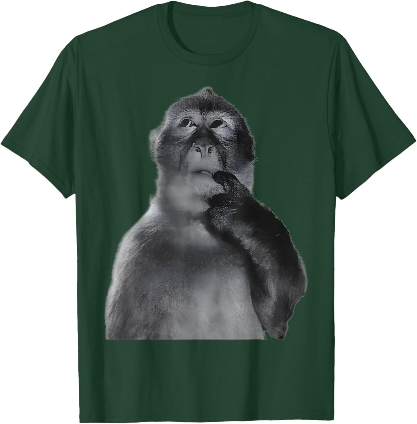 Women Men Kids Funny Monkeys Humor Thinking Monkey Meme T-Shirt - T-Shirt | Forest