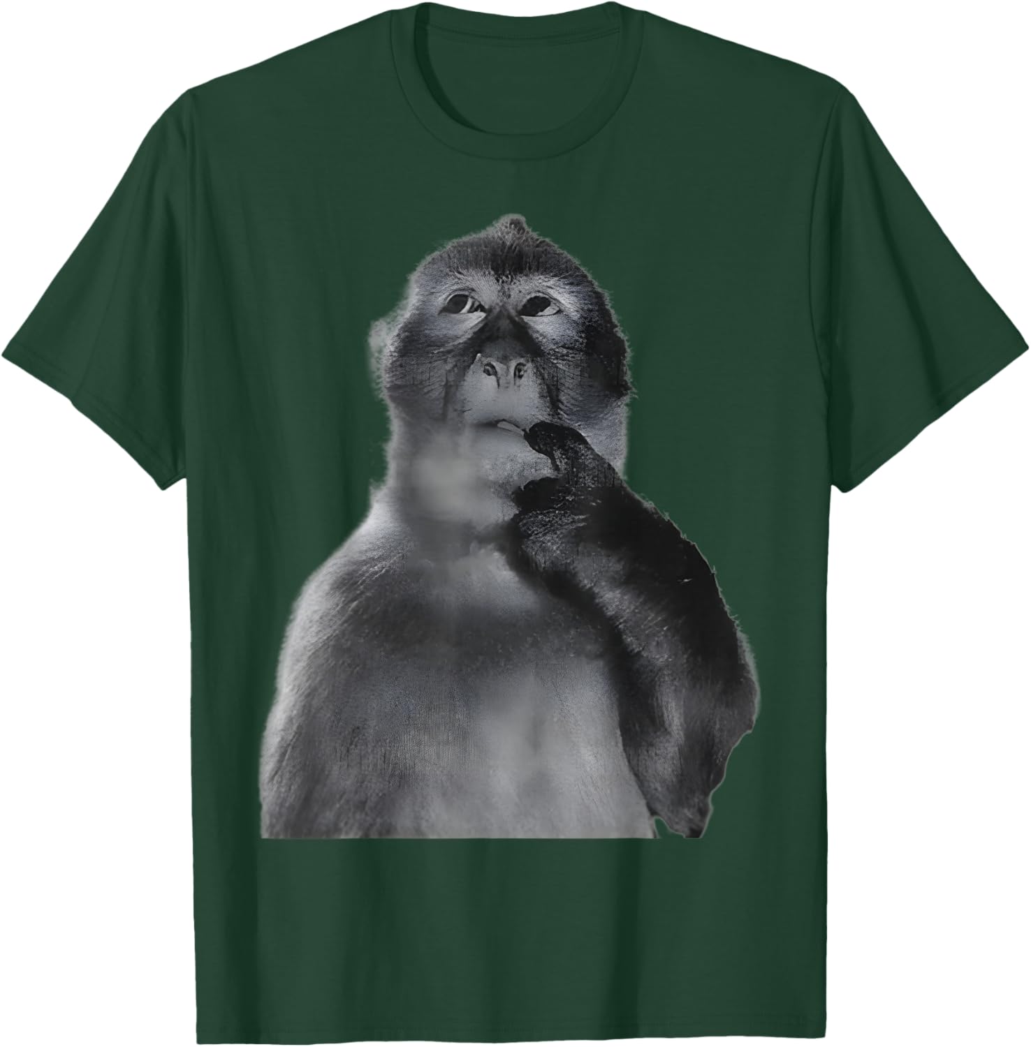 Women Men Kids Funny Monkeys Humor Thinking Monkey Meme T-Shirt - T-Shirt | Forest