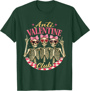 Funny Valentine's Day Friends Anti Valentine Club T-Shirt - T-Shirt | Forest