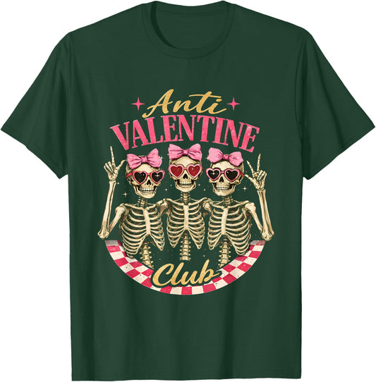 Funny Valentine's Day Friends Anti Valentine Club T-Shirt - T-Shirt | Forest