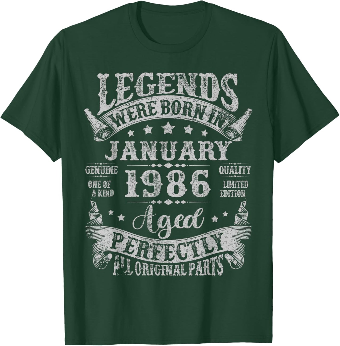 Legend Since January 1986 40 Years Old 40th Birthday Men Dad T-Shirt - T-Shirt | Forest