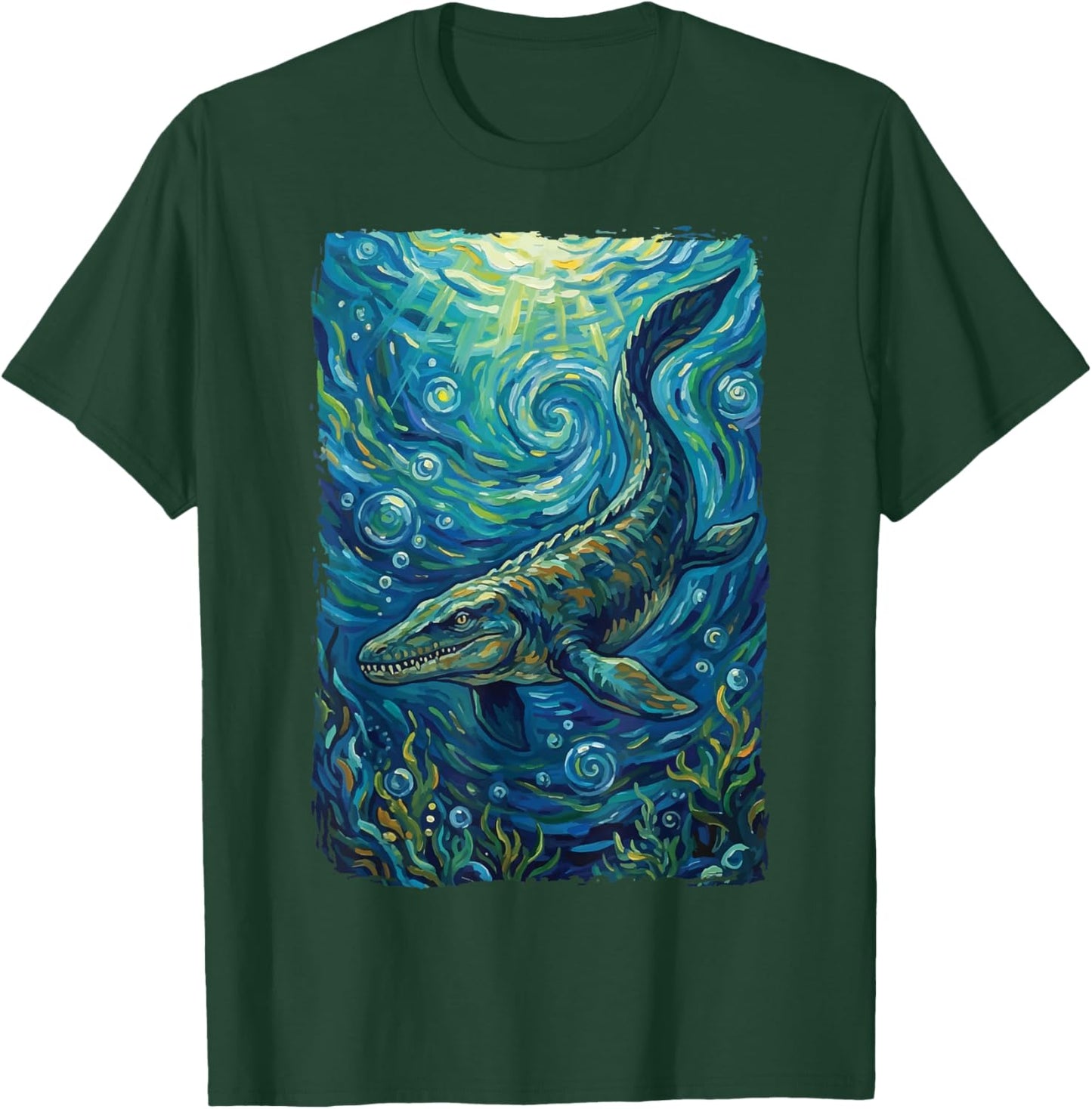 Mosasaurus Starry Night Mosasaur T-Shirt - T-Shirt | Forest