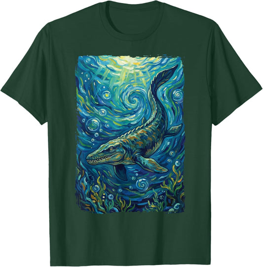 Mosasaurus Starry Night Mosasaur T-Shirt - T-Shirt | Forest