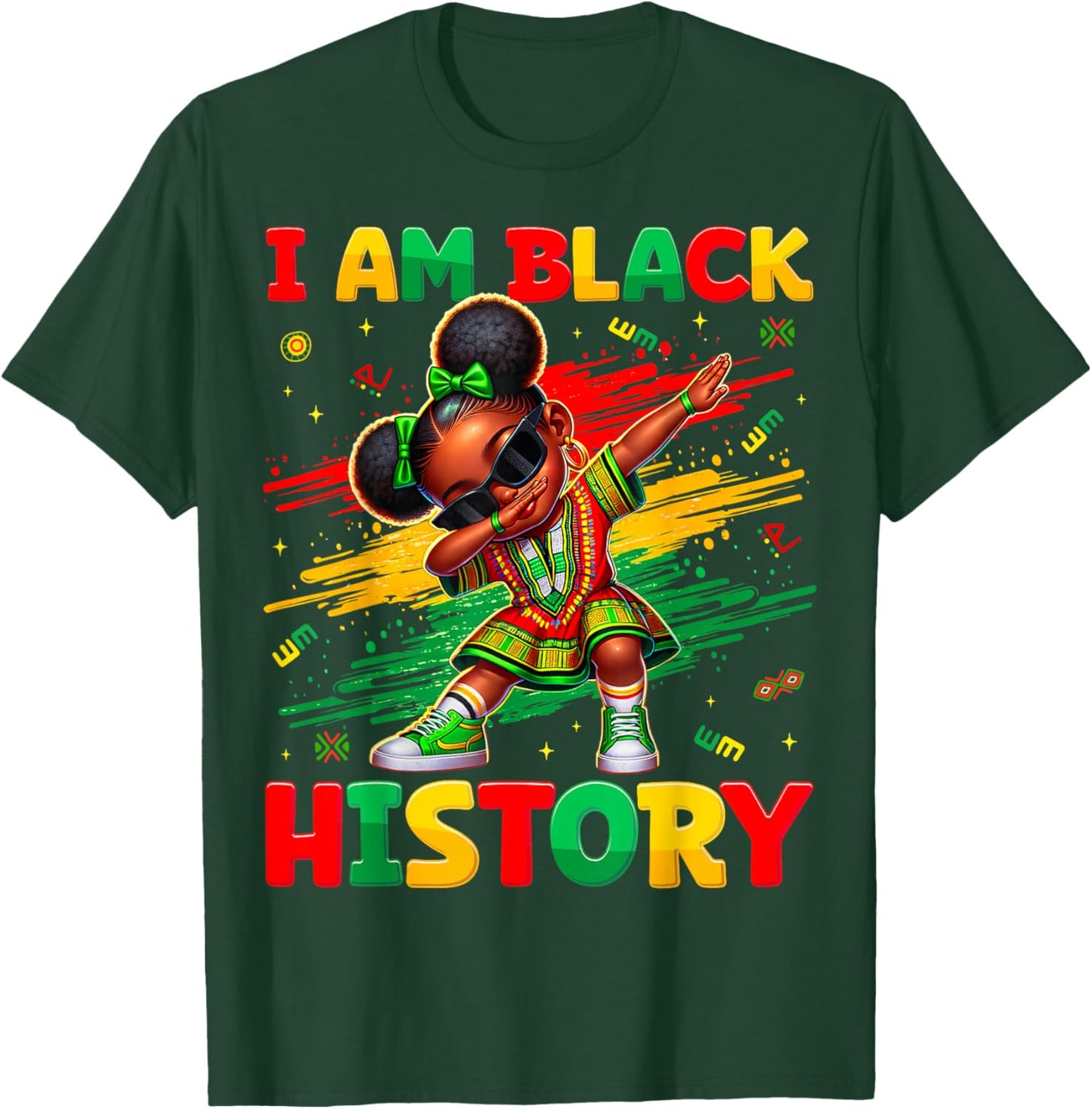 I Am Black History Month Dabbing Girl African Kid Toddler T-Shirt - T-Shirt | Forest