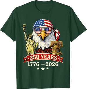 250 Years American 1776-2026 250th Birthday 250th USA T-Shirt - T-Shirt | Forest
