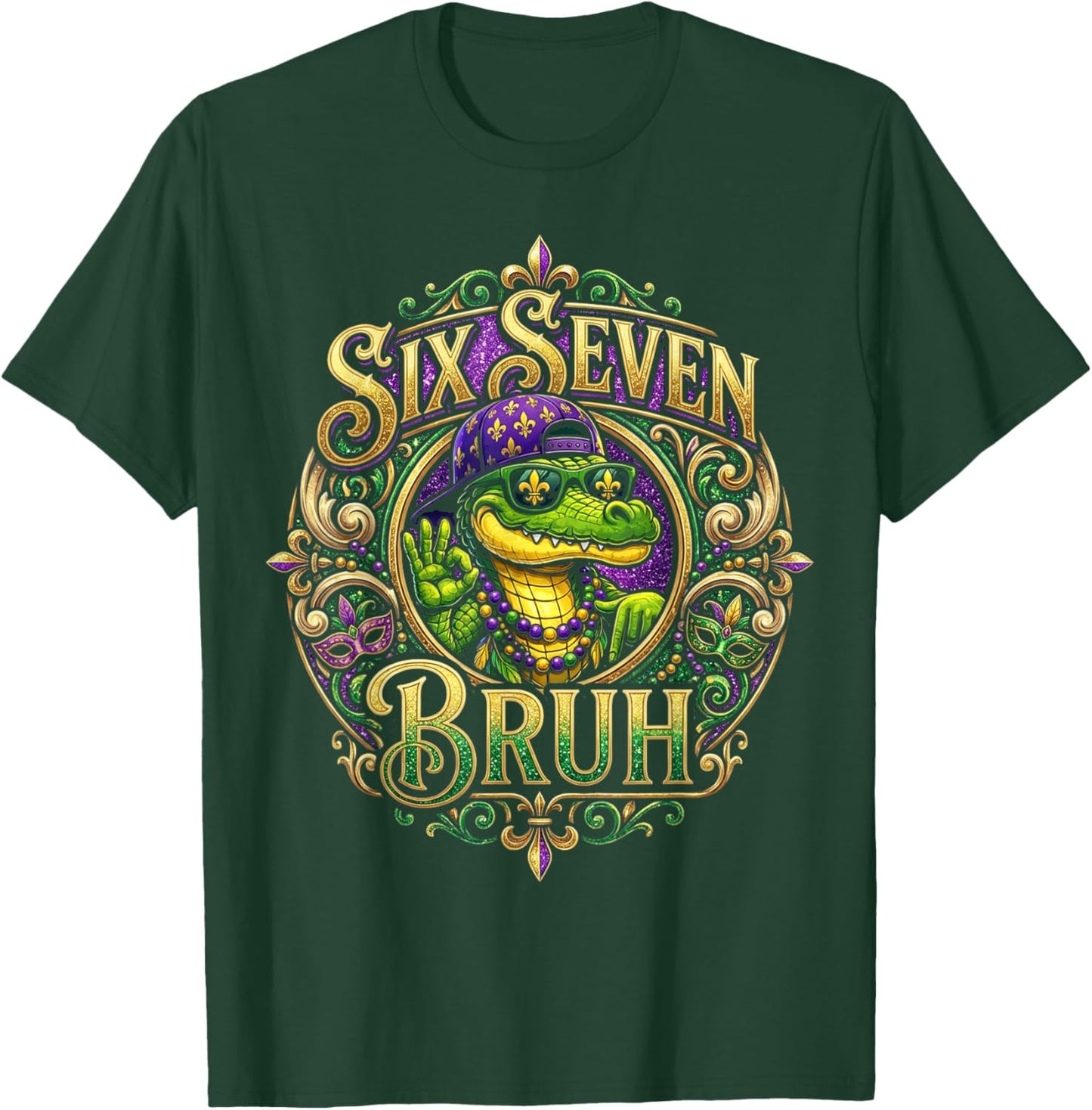 Mardi Gras Six Seven Bruh Mardigator Alligator 67 Meme Boys T-Shirt - T-Shirt | Forest