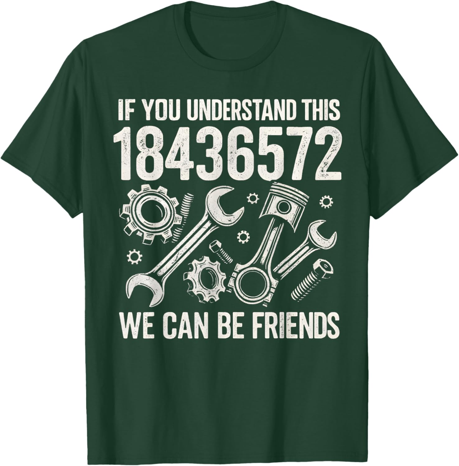 Retro 18436572 Engine Firing Order Funny Mechanic Men Garage T-Shirt - T-Shirt | Forest