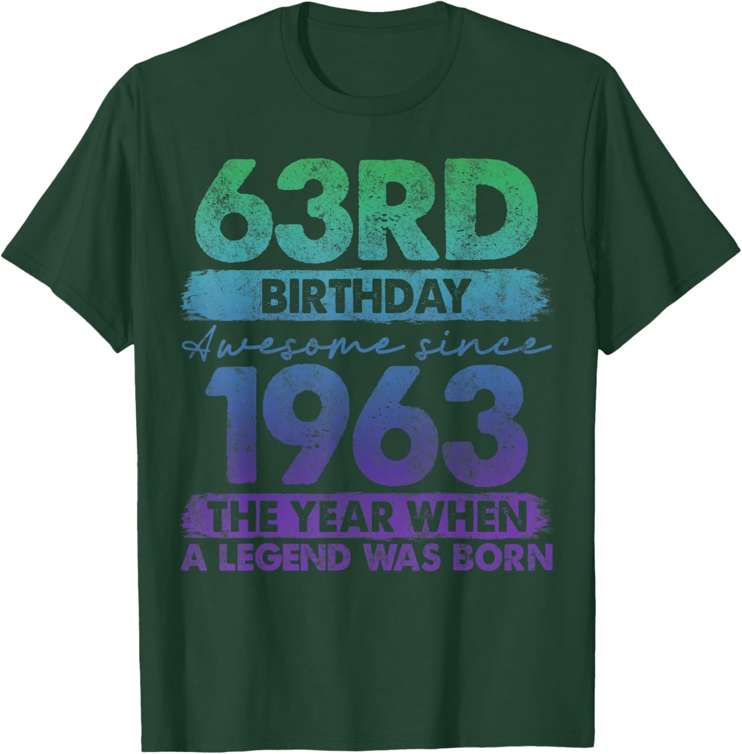 63 Year Old Gifts Vintage 1963 Limited Edition 63rd Birthday T-Shirt - T-Shirt | Forest
