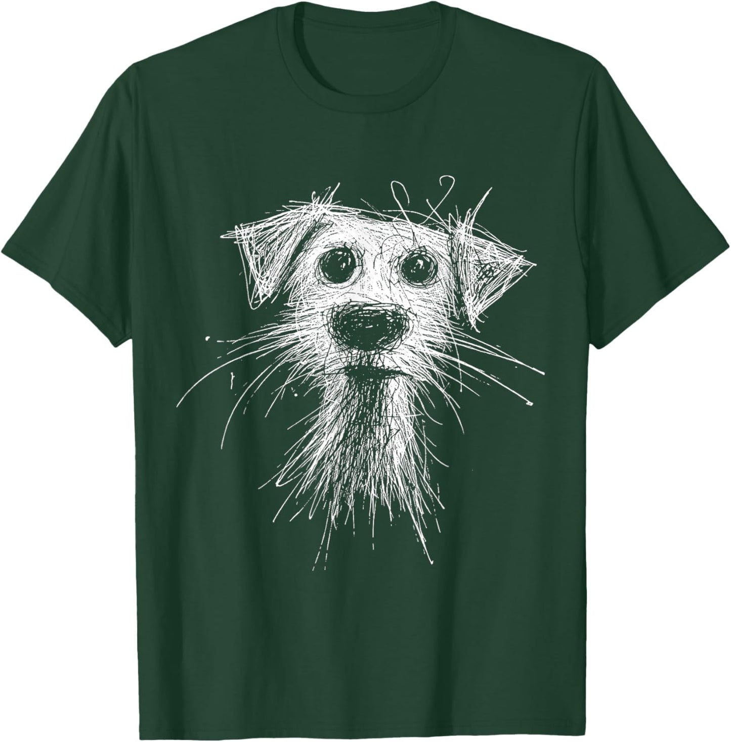 Abstract Scribble Puppy Drawing for Dog Lovers T-Shirt - T-Shirt | Forest