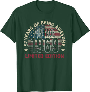 57th Birthday Gift Men Vintage Born 1969 Turning 57 Year Old T-Shirt - T-Shirt | Forest