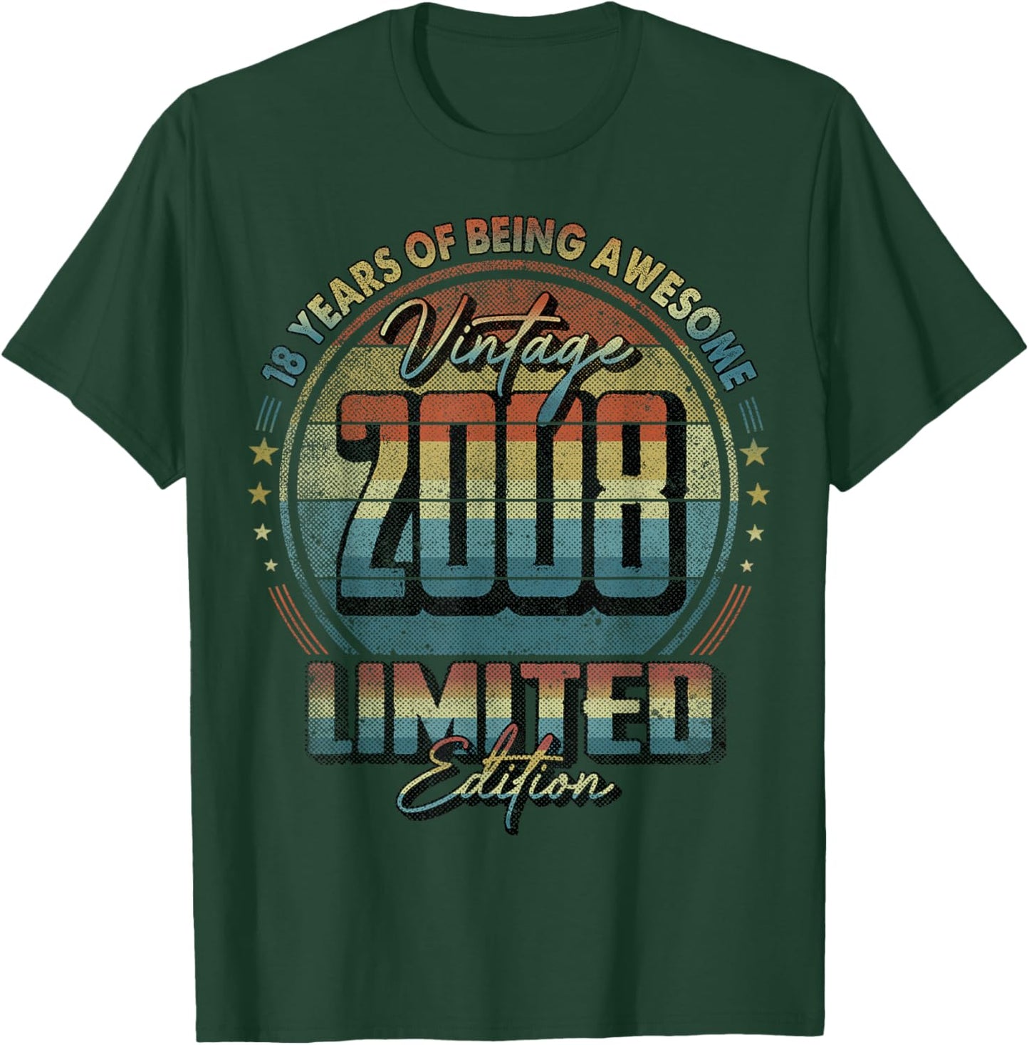 Vintage 2008 Limited Edition Shirt 18 Year Old 18th Birthday T-Shirt - T-Shirt | Forest