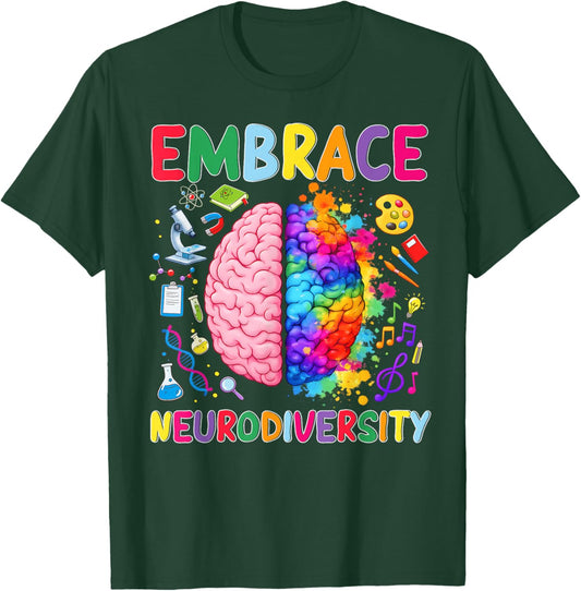 Embrace Neurodiversity ASD Autism Awareness Men Women Kid T-Shirt - T-Shirt | Forest