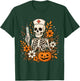 Nurse Skeleton Pumpkin Halloween Autumn Nurse Halloween T-Shirt - T-Shirt | Forest