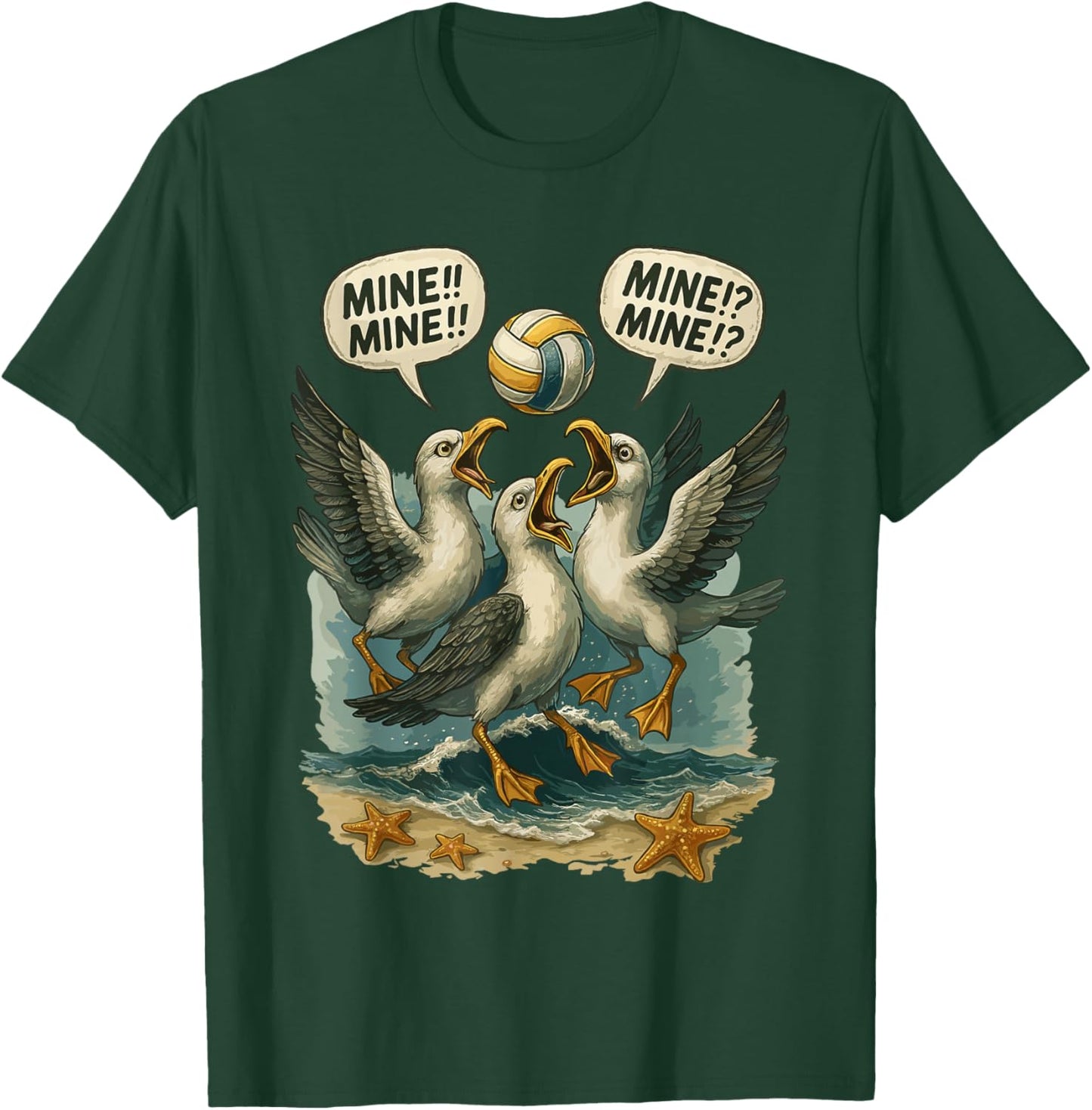 Volleyball Costume for Girls Women, Volleyball Seagull Mine T-Shirt - T-Shirt | Forest