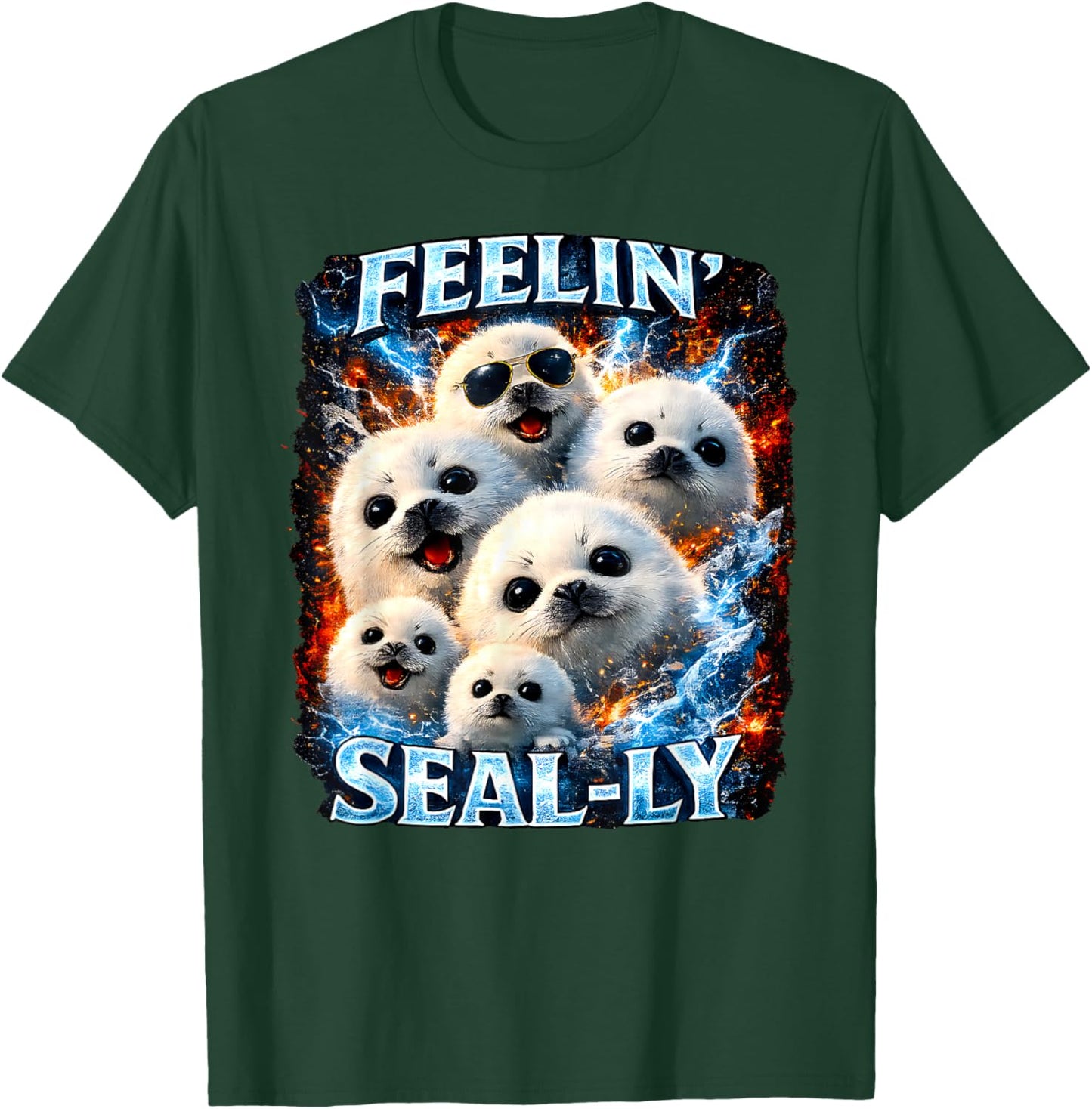 Feelin Seally Harp Seal Pup Bootleg Meme T-Shirt - T-Shirt | Forest