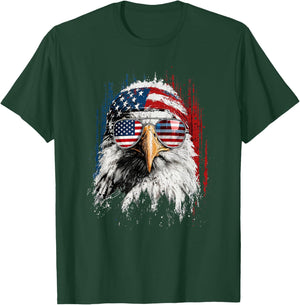 Bald Eagle with Sunglasses in US Style Design T-Shirt - T-Shirt | Forest