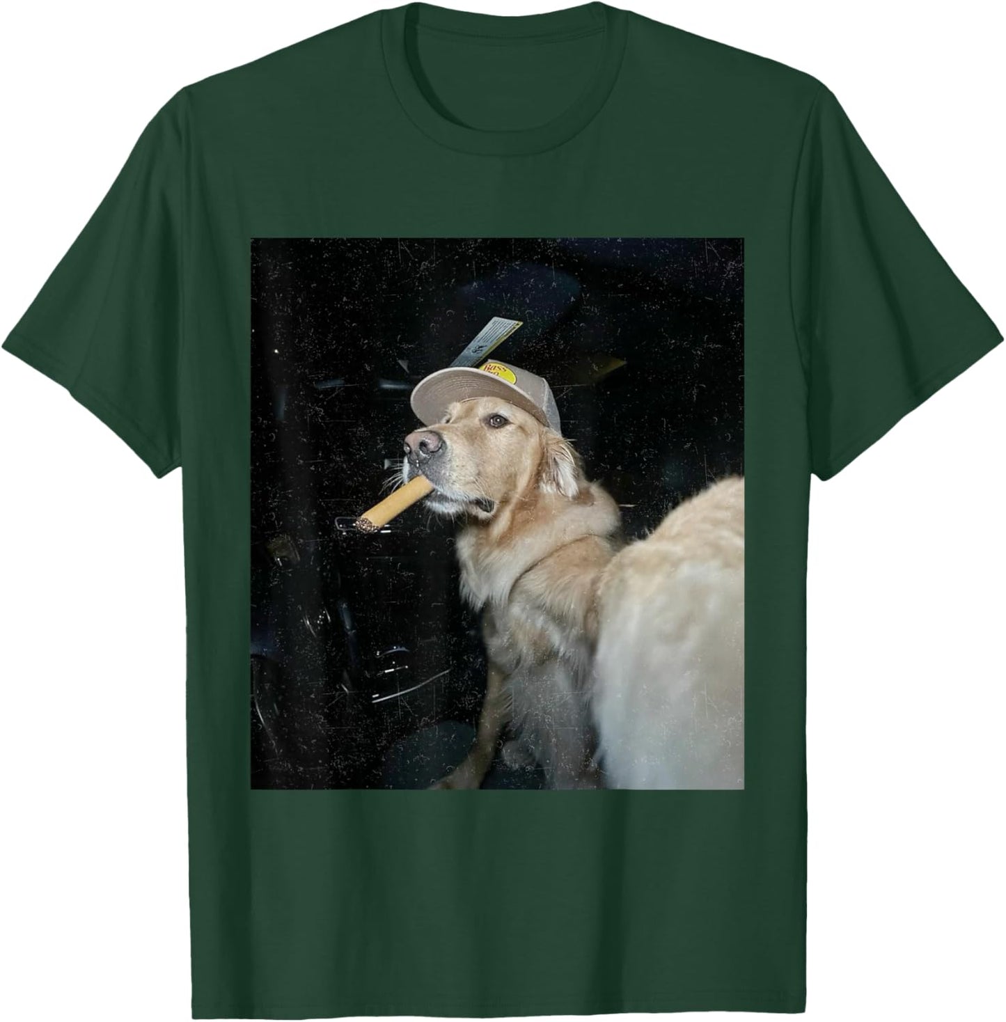 Dog Smoking Cigarette Funny Golden Meme T-Shirt - T-Shirt | Forest
