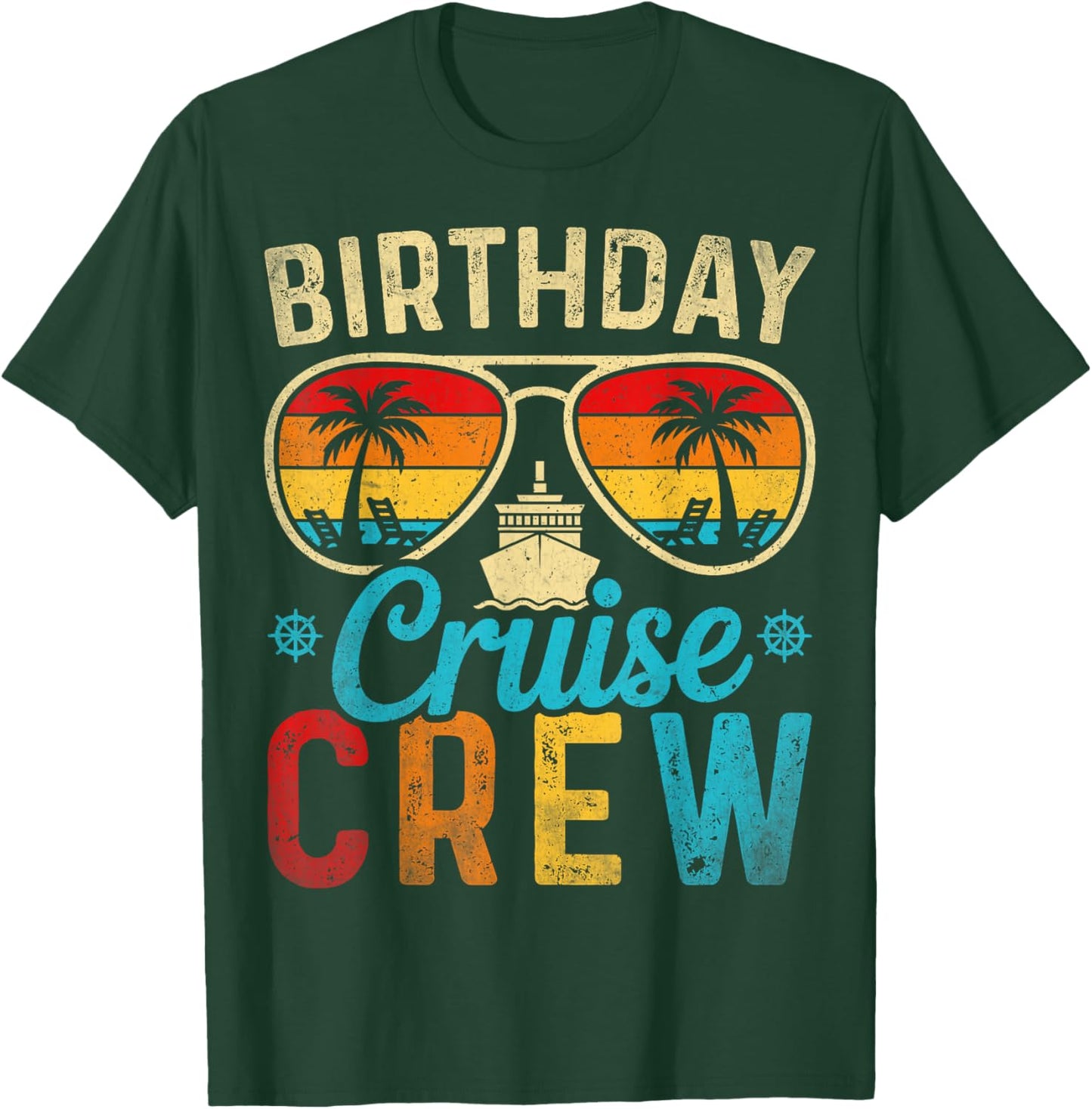 Family Cruising Sunglasses Birthday Cruise Crew 2026 Party T-Shirt - T-Shirt | Forest