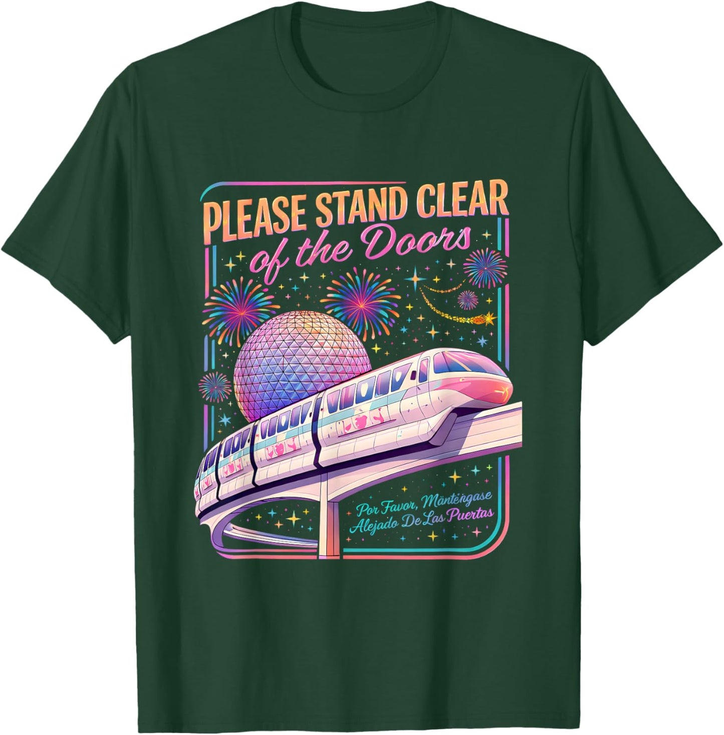 Please Stand Clear of The Doors Monorail Art T-Shirt - T-Shirt | Forest