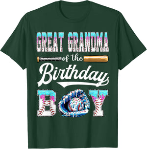 Great Grandma of The Birthday Boy Baseball Ice Cream Drip T-Shirt - T-Shirt | Forest