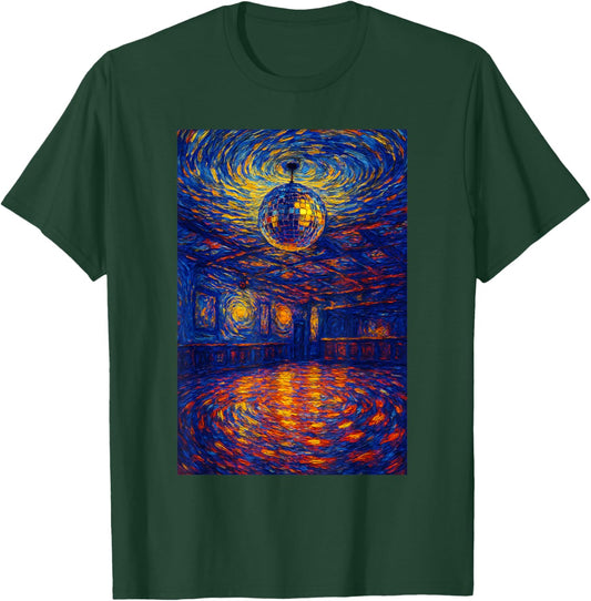 Disco Ball Van Gogh Art Student Painting Lovers Art Teacher T-Shirt - T-Shirt | Forest