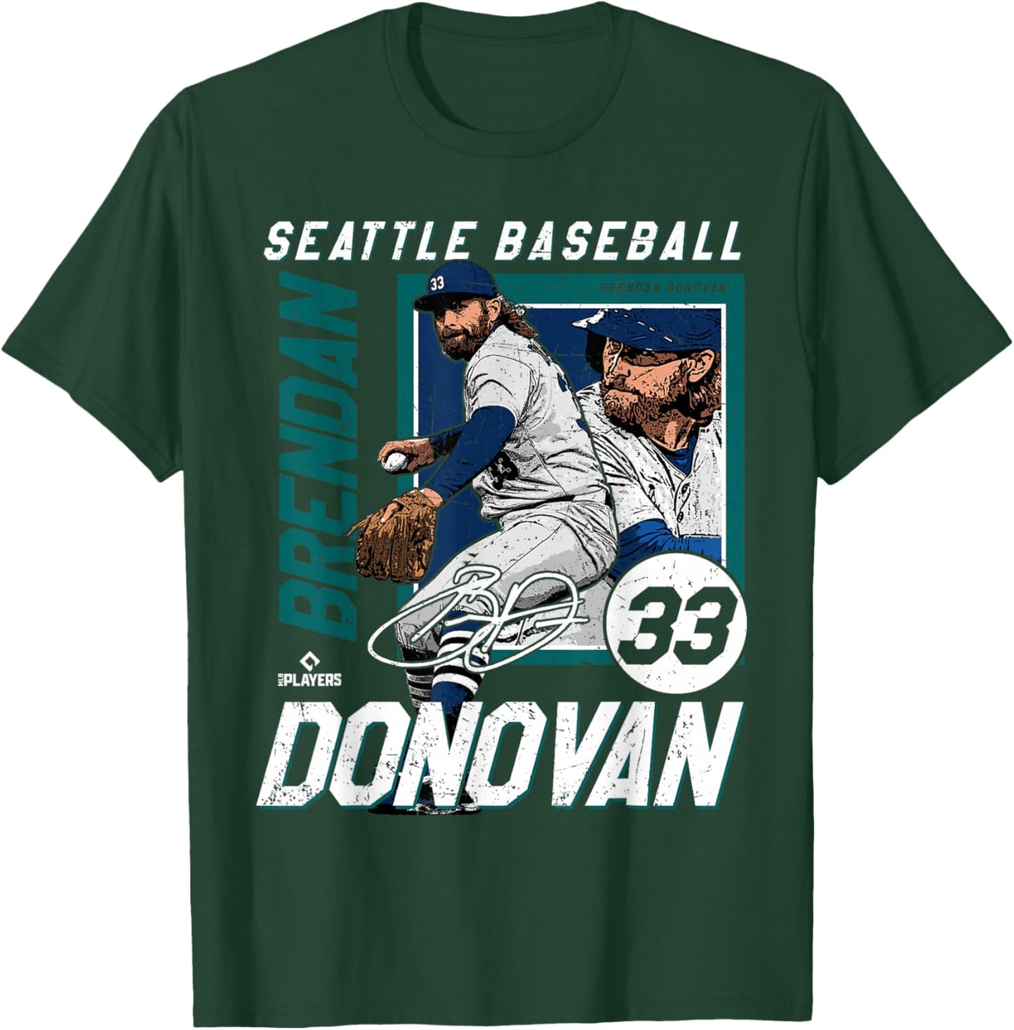 Brendan Donovan | Seattle Baseball Players | MLBBRD203M T-Shirt - T-Shirt | Forest