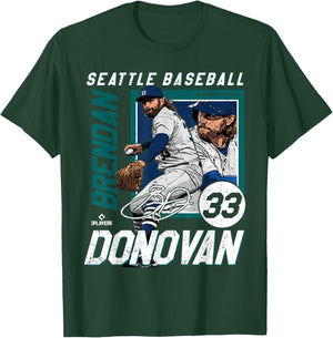 Brendan Donovan | Seattle Baseball Players | MLBBRD203M T-Shirt - T-Shirt | Forest