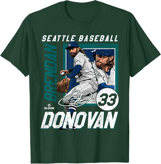 Brendan Donovan | Seattle Baseball Players | MLBBRD203M T-Shirt - T-Shirt | Forest