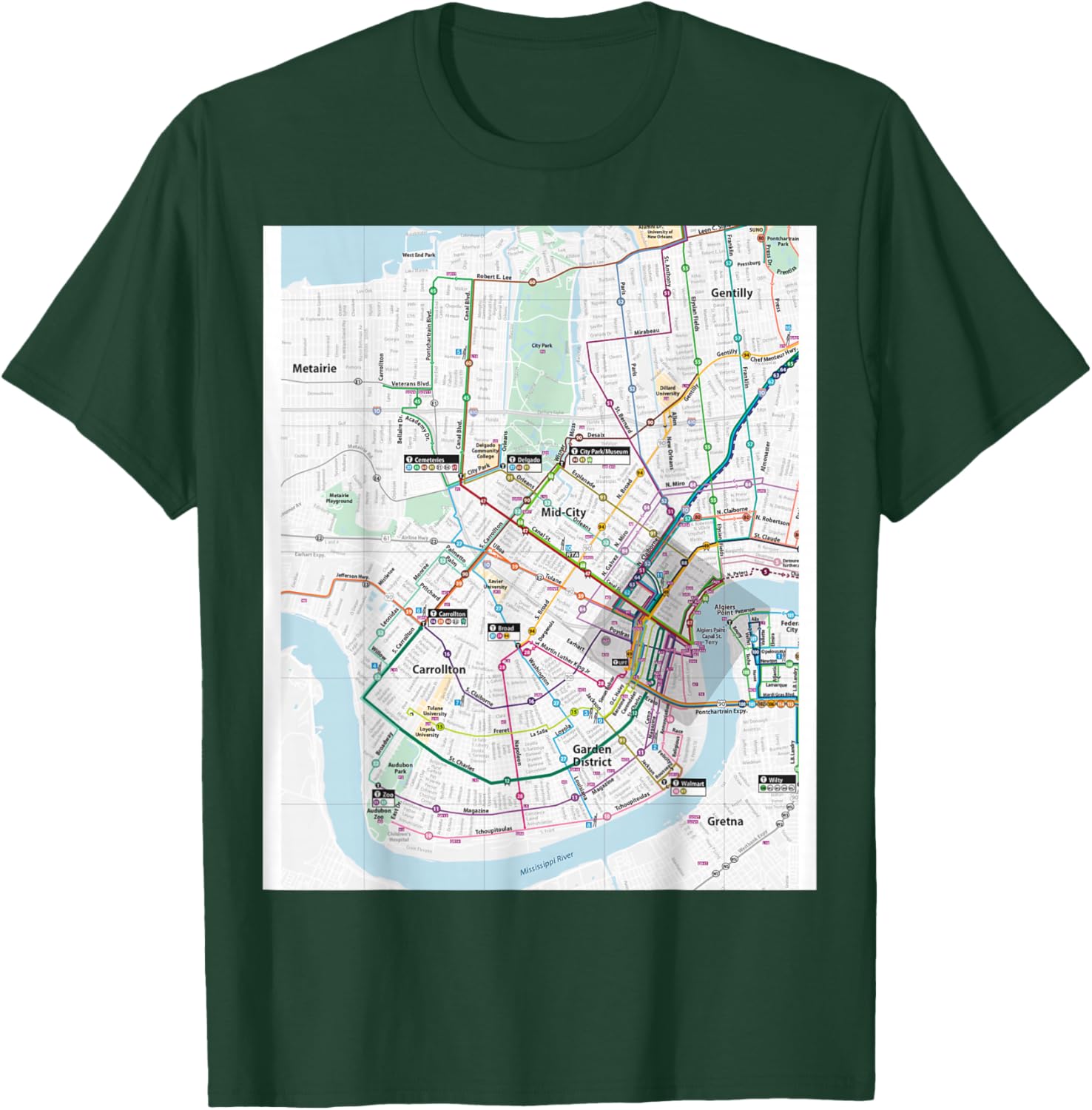 New Orleans Transit System Travel Art USA T-Shirt - T-Shirt | Forest