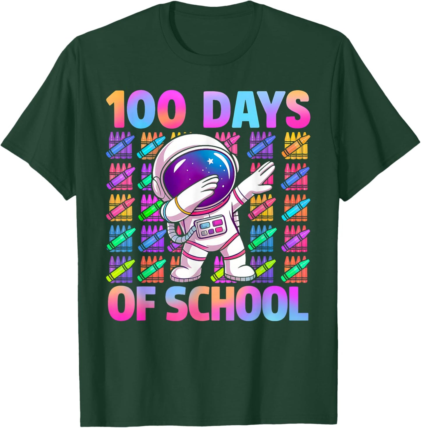 100 Days of School Space Astronaut 100th Day of School Boys T-Shirt - T-Shirt | Forest