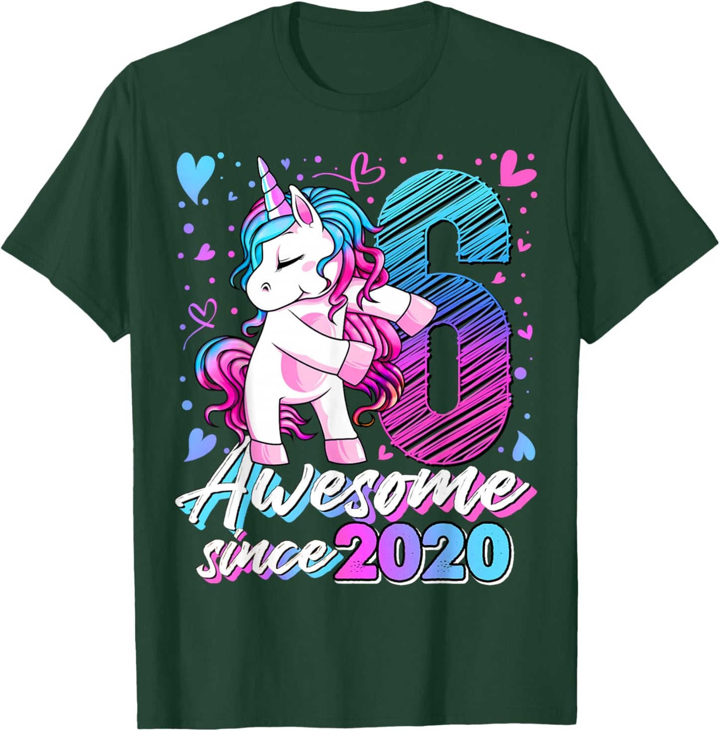 6th Birthday Shirt Girl 6 Year Old Gifts 6 Birthday Girl T-Shirt - T-Shirt | Forest